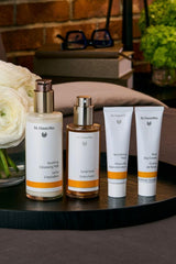Dr Hauschka Facial Toner application on face, neck, and décolleté supports gentle renewal.