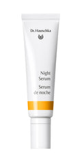 Dr. Hauschka Night Serum bottle—oil-free formula for breathable nightly care.