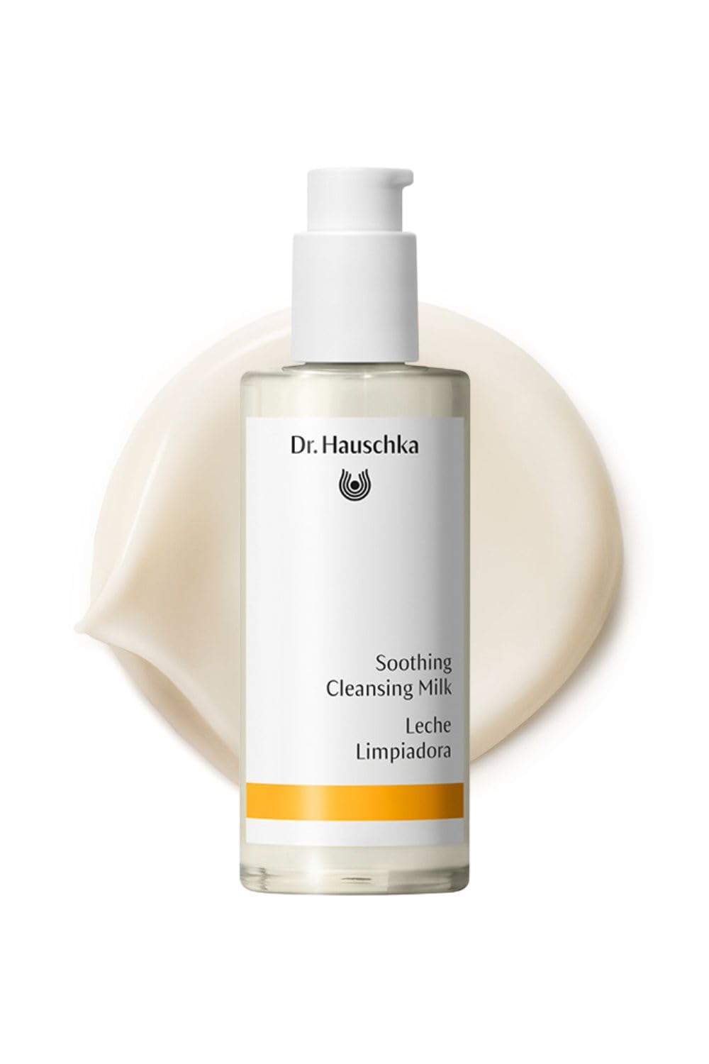 Dr. Hauschka soothing cleansing milk makeup-remover wipe illustrates gentle cleanse.