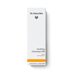 Dr. Hauschka soothing cleansing milk pump-dispense demonstrates easy makeup removal.