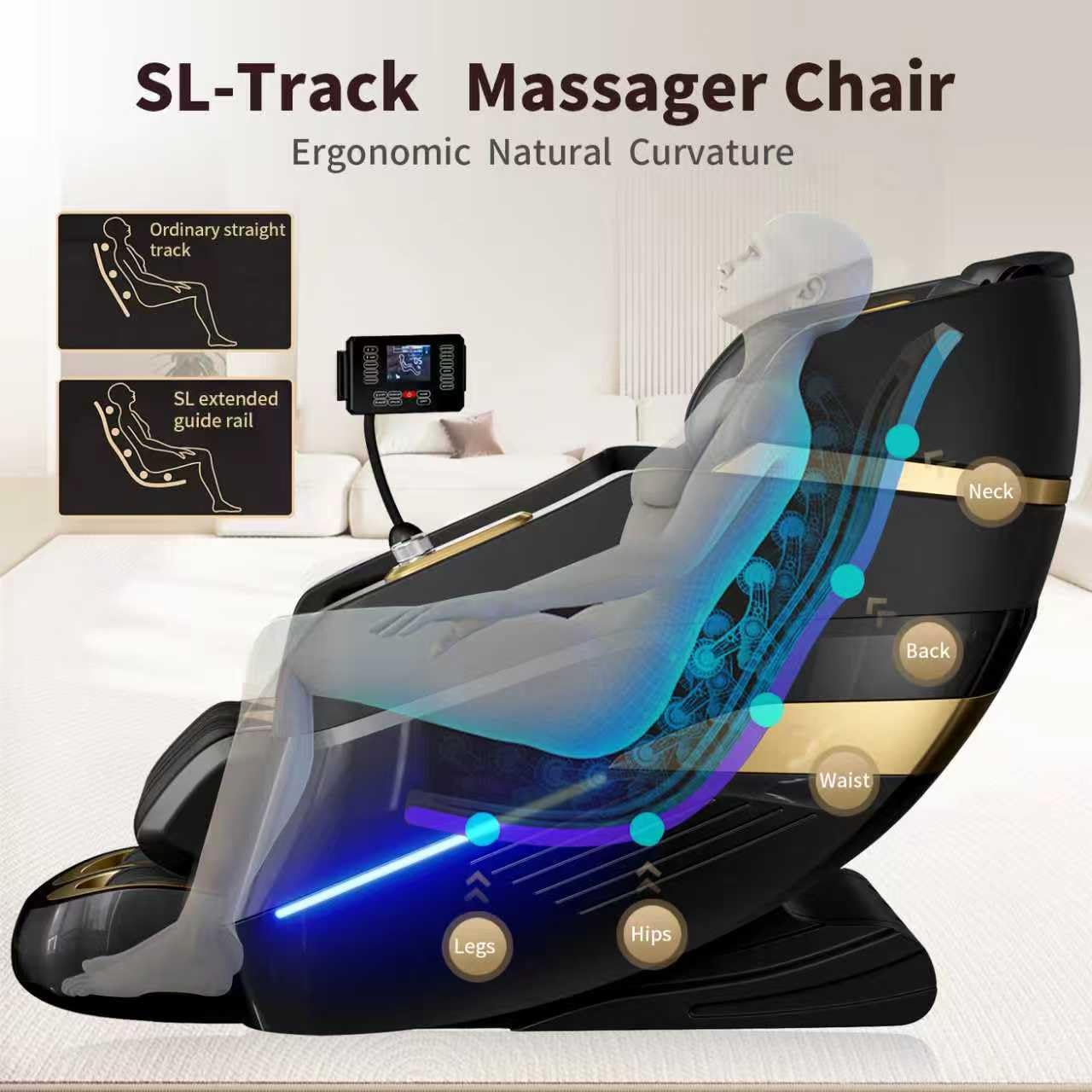 Drhiumi massage chair heat-therapy-waist-leg highlights soothing warmth and circulation.