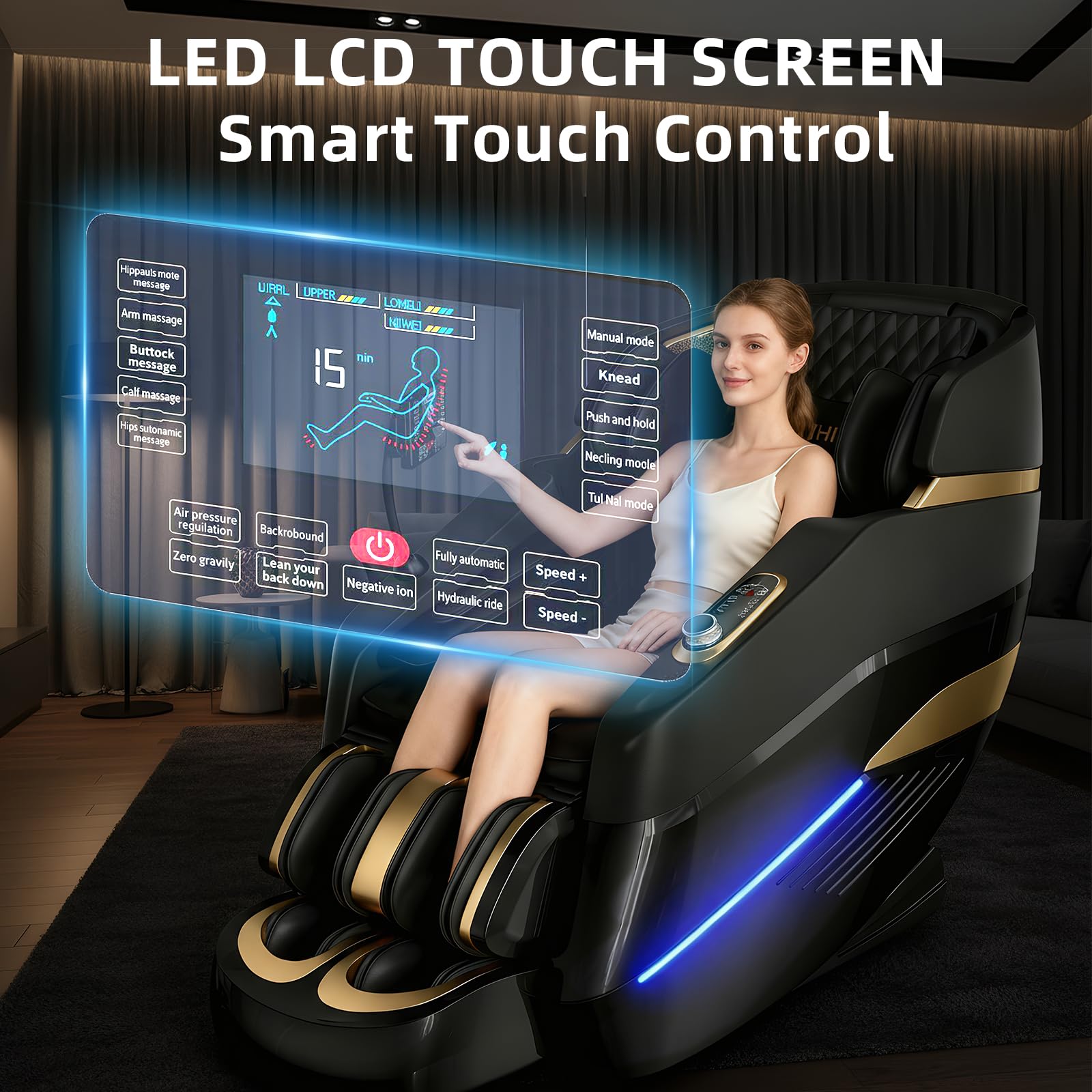 Drhiumi massage chair-sl-track-3d-massage shows full-body coverage from neck to hips.
