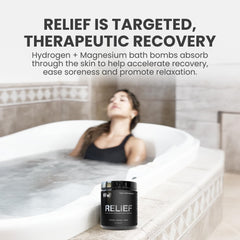 DRINK HRW RELIEF laboratory-tested hydrogen release visual supports post-activity comfort.