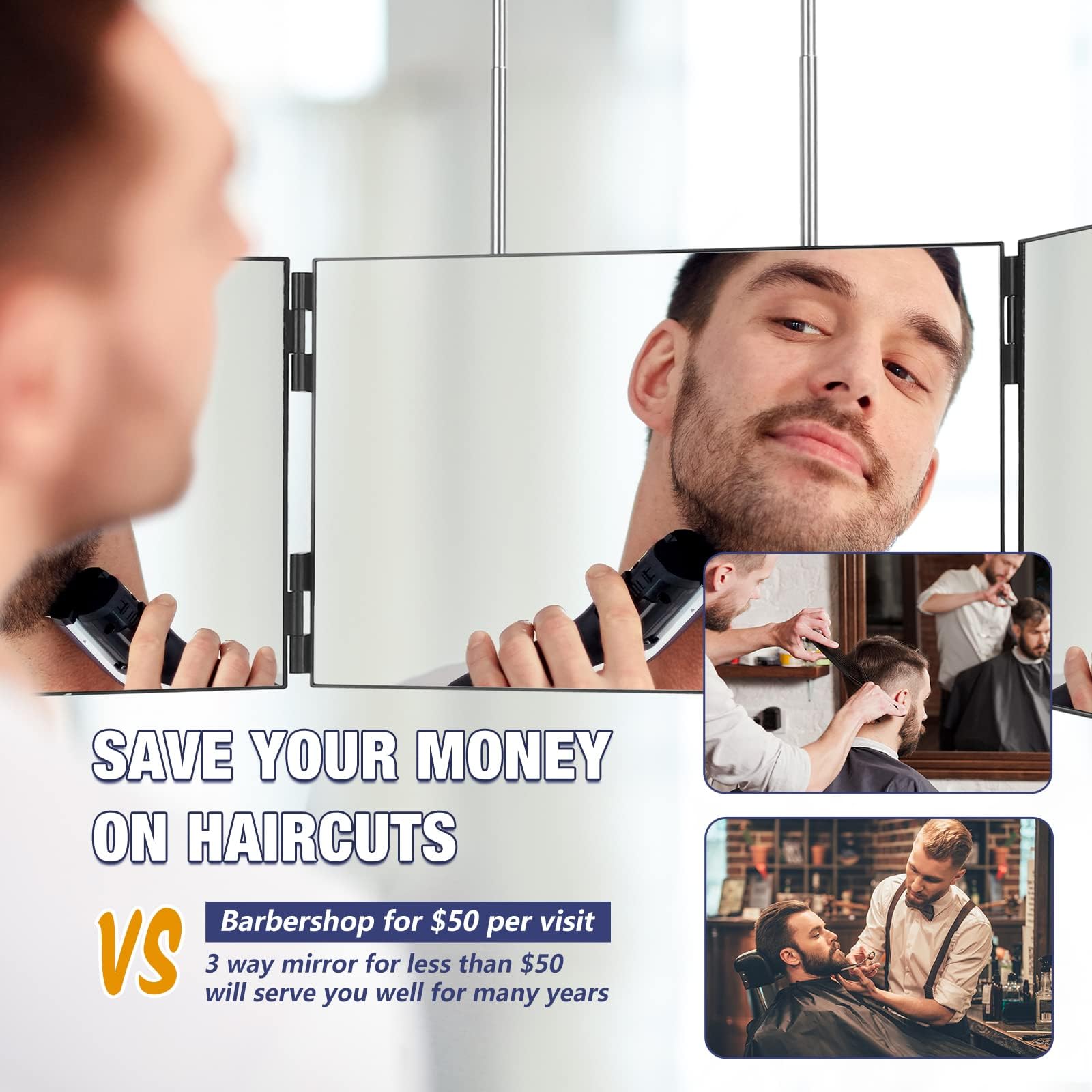 Dripex 3 Way Mirror door-hanging setup demonstrates space-saving use