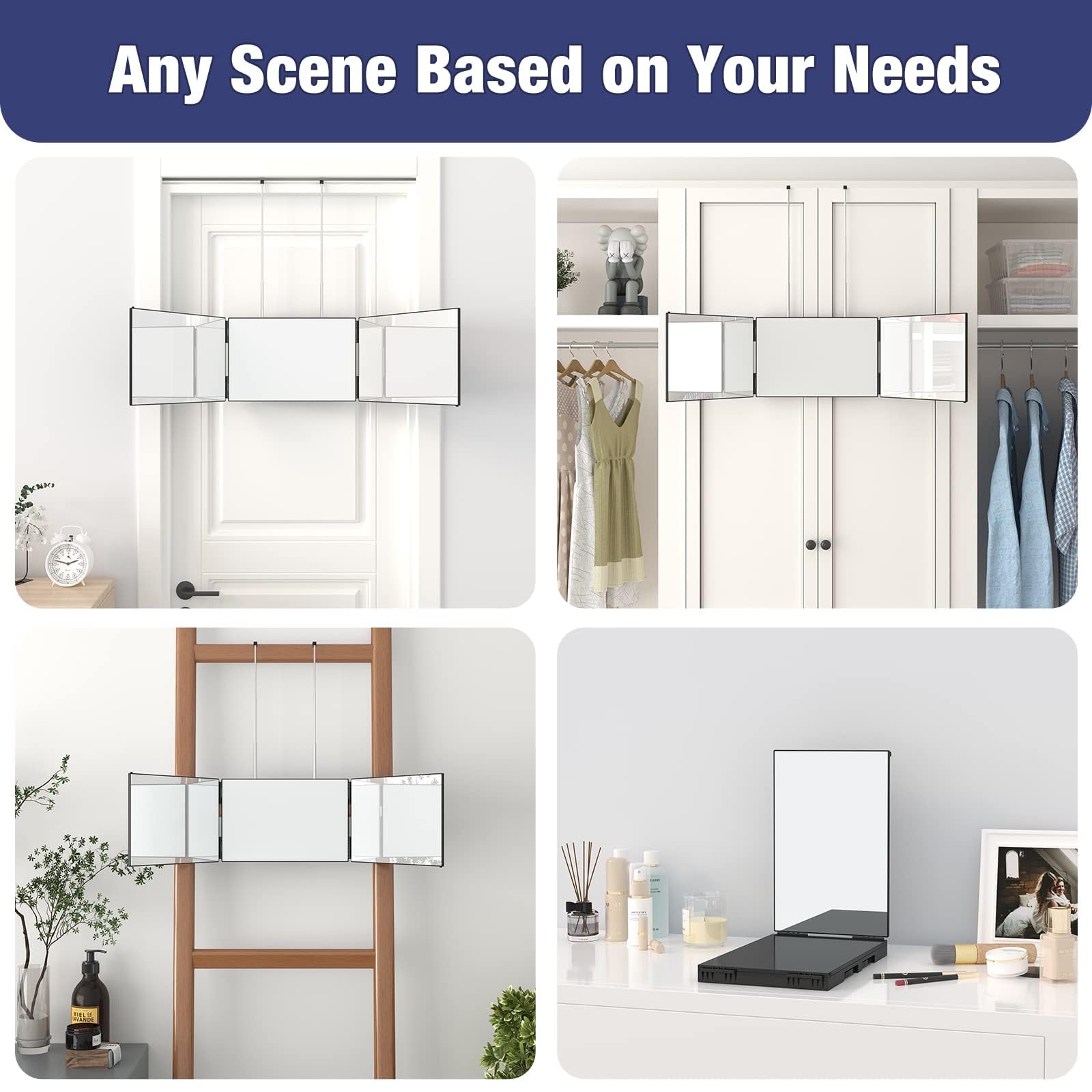 Dripex 3 Way Mirror wall-mount option for permanent placement