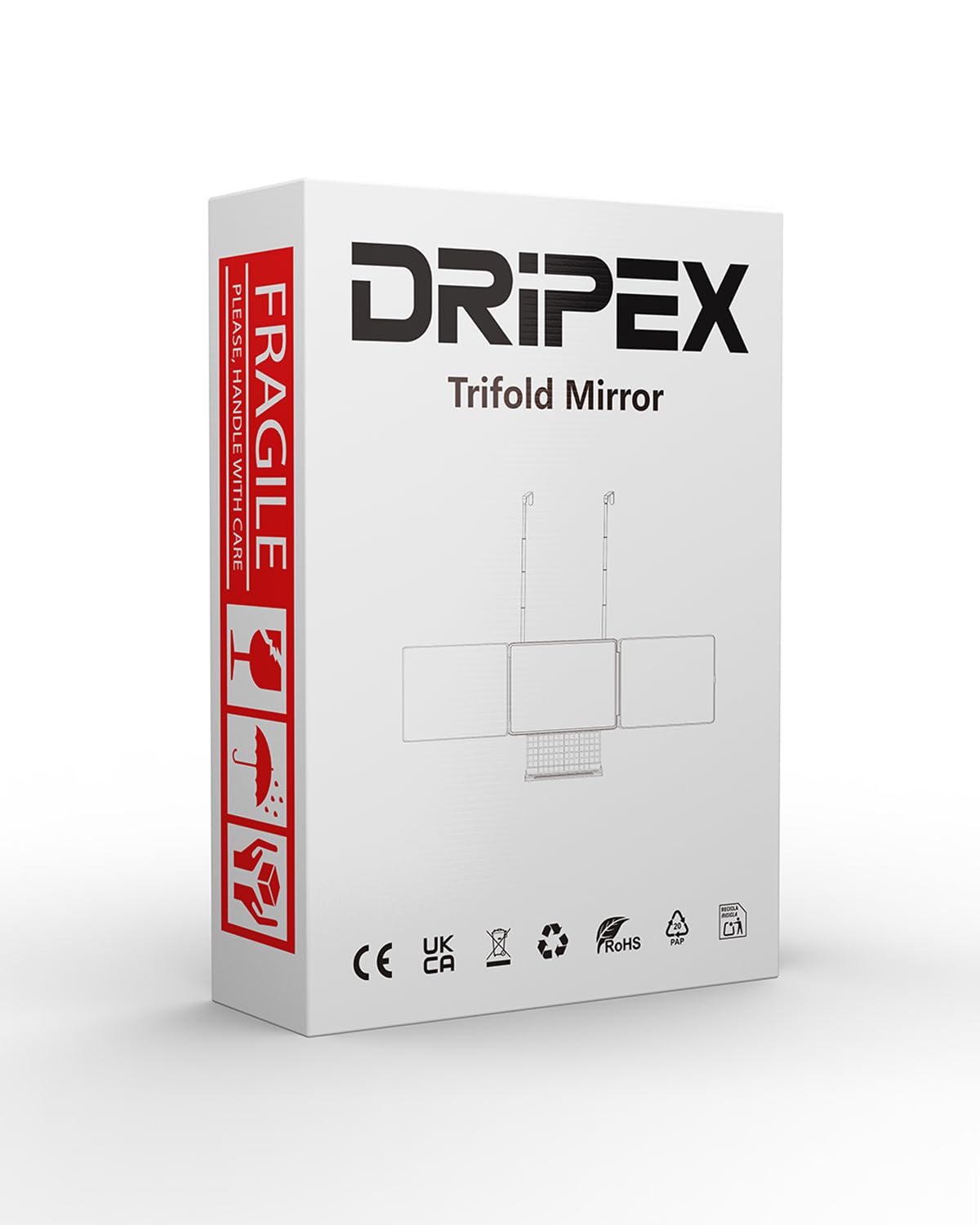 Dripex black frame offers a sleek, contemporary look that complements any vanity.