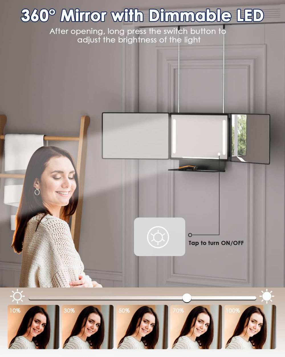 Dripex trifold design compactly folds for space-saving setup with multiple viewing angles.