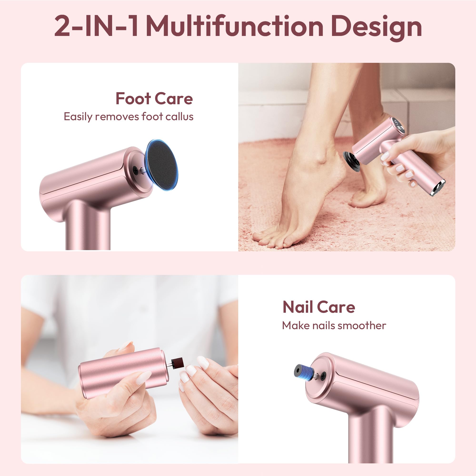 Drivox dual sanding heads detail for foot and nail care
