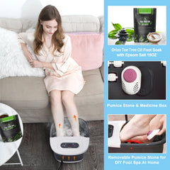 Drizo foot spa bubbles and vibration creating a spa-like massage
