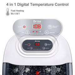 Drizo foot spa infrared light highlighting soothing warmth during soak