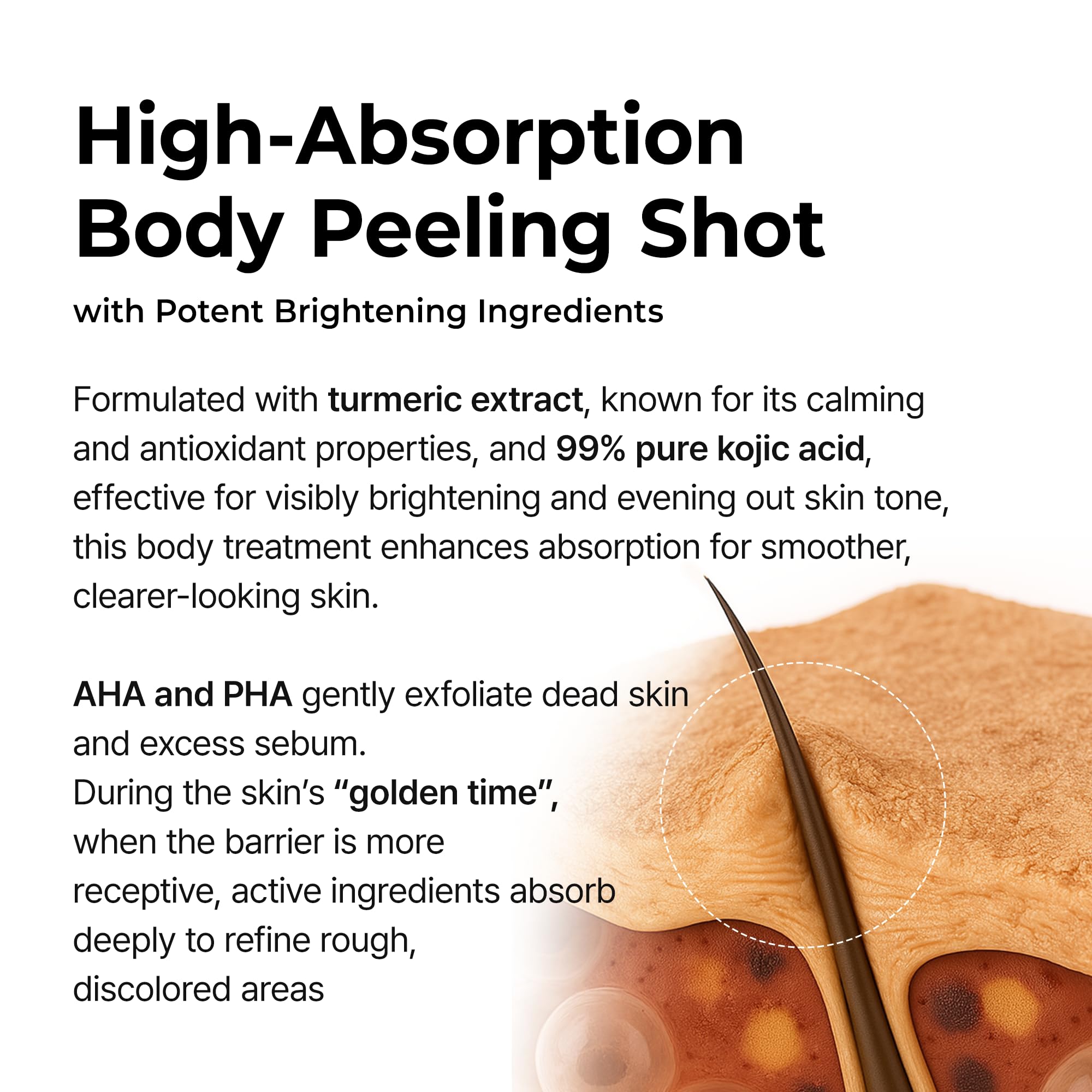 Dr.Melaxin Body Keratin Care close-up texture hints at gentle peeling.