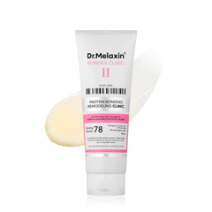 Dr.Melaxin Bondex bottle closeup highlights bond repair for silky hair.