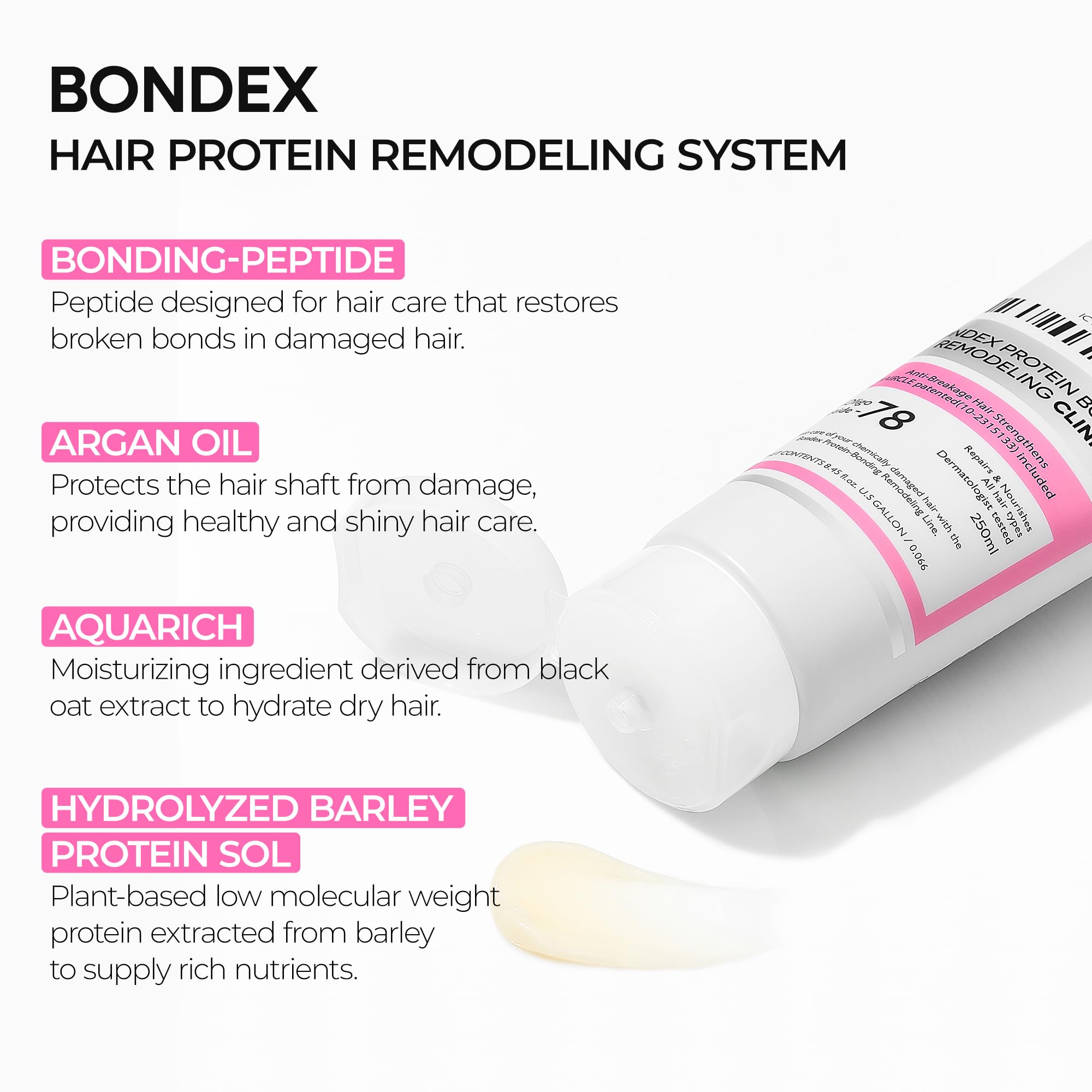Dr.Melaxin Bondex before-after hair shows damage repair and improved bounce.
