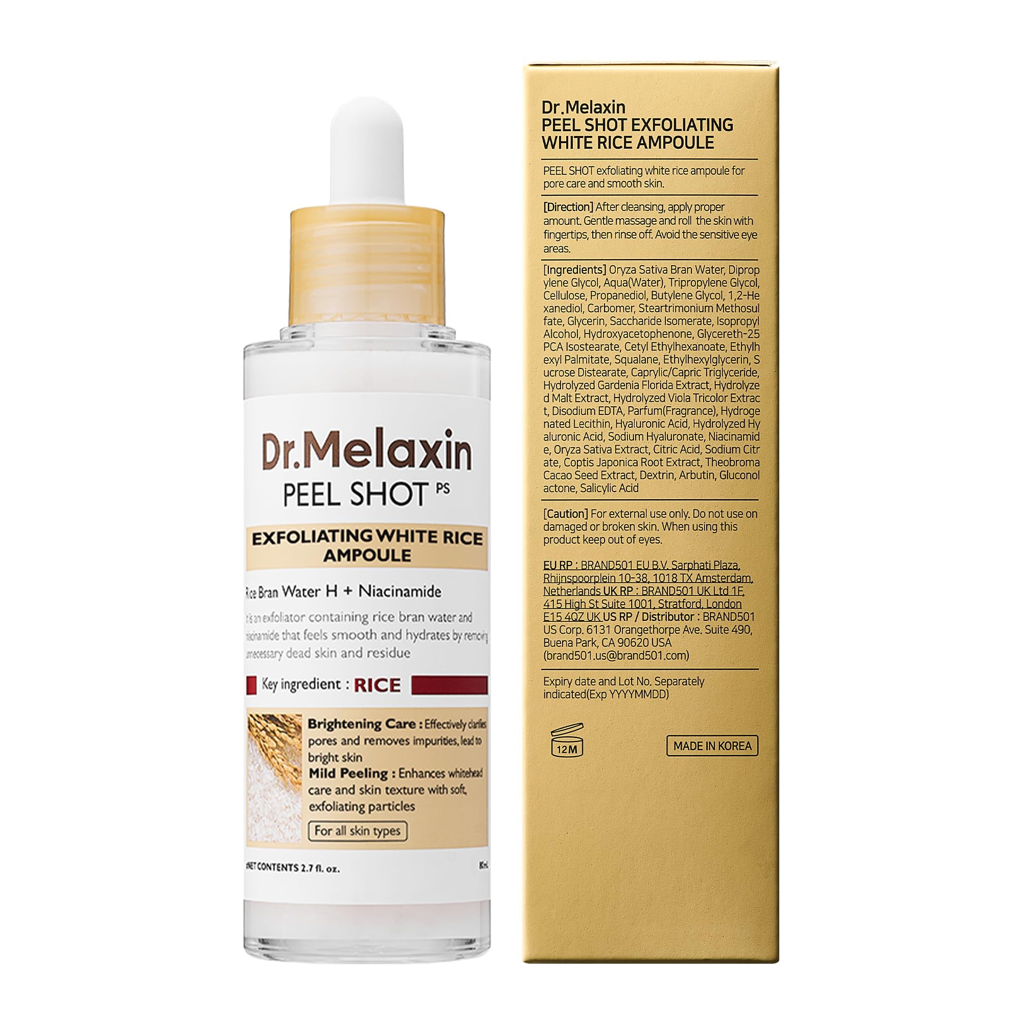 Dr.Melaxin Peel Shot Glow all-skin-types friendly formula supports gentle care.