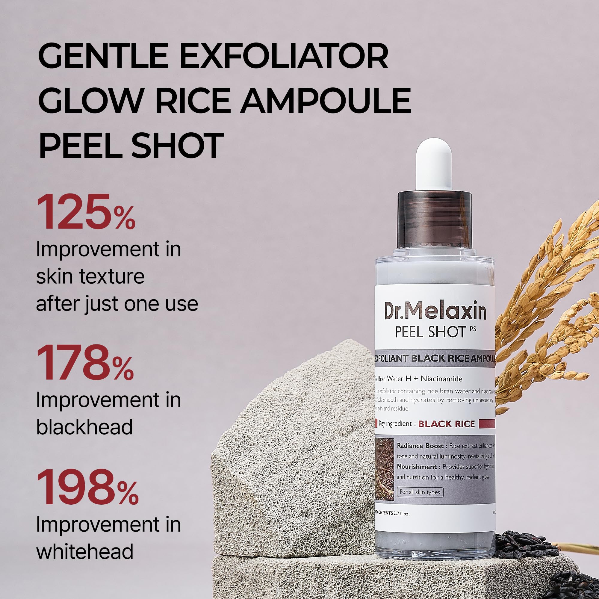 Dr.Melaxin Peel Shot Glow ampoule dispensing action for easy application.