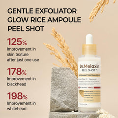 Dr.Melaxin Peel Shot Glow closeup highlights creamy texture for gentle exfoliation.