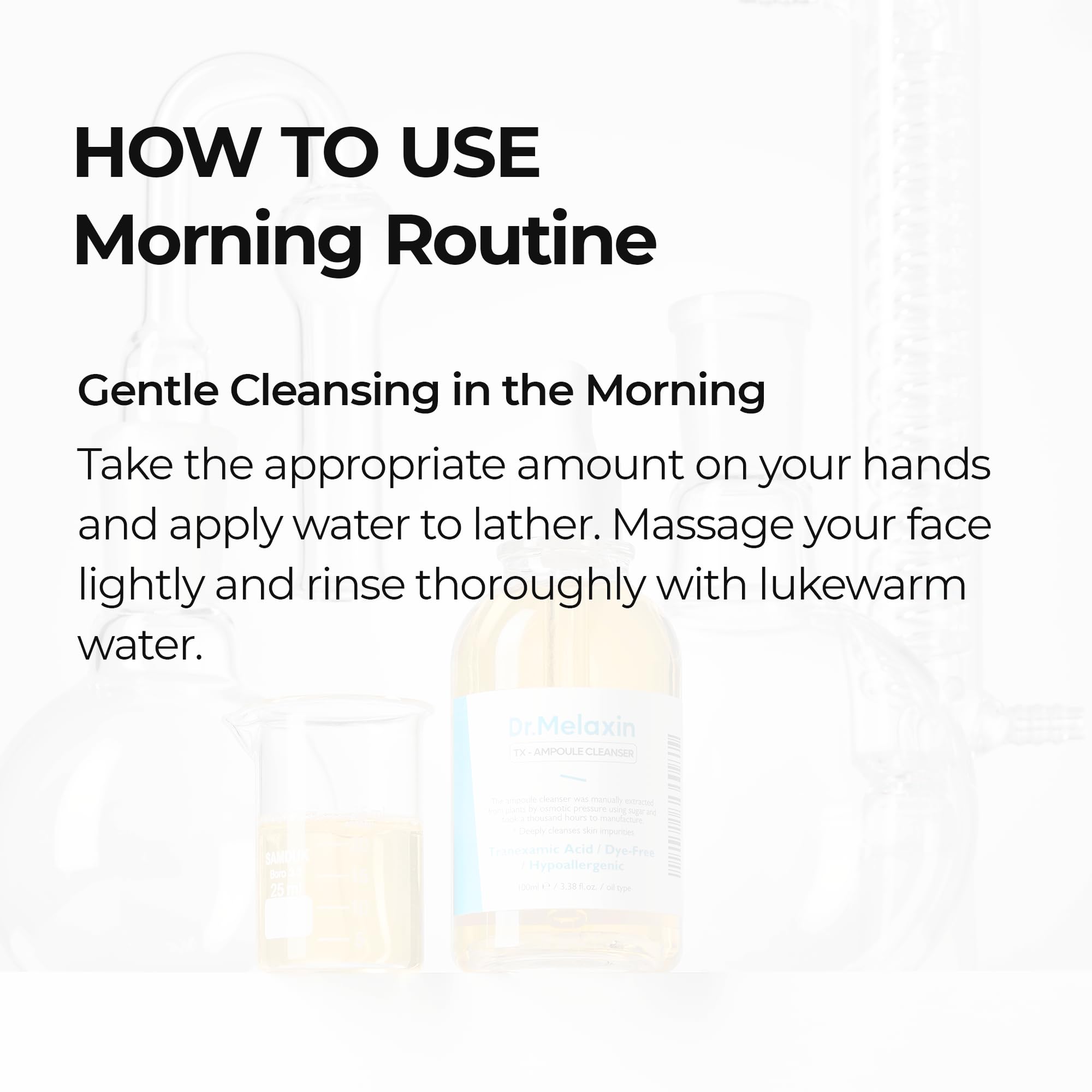 Dr.Melaxin TX Ampoule Cleanser offers impurity dissolution during cleansing.