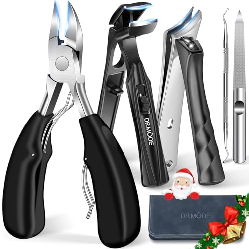DRMODE 5-in-1 toenail clipper set in case for precise home pedicure