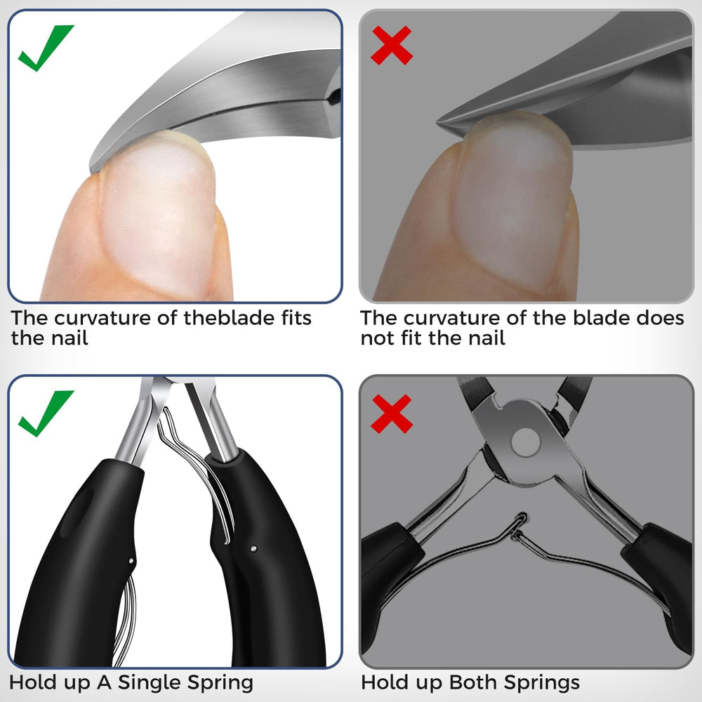 DRMODE curved 25 degree nail clipper blades follow nail shape