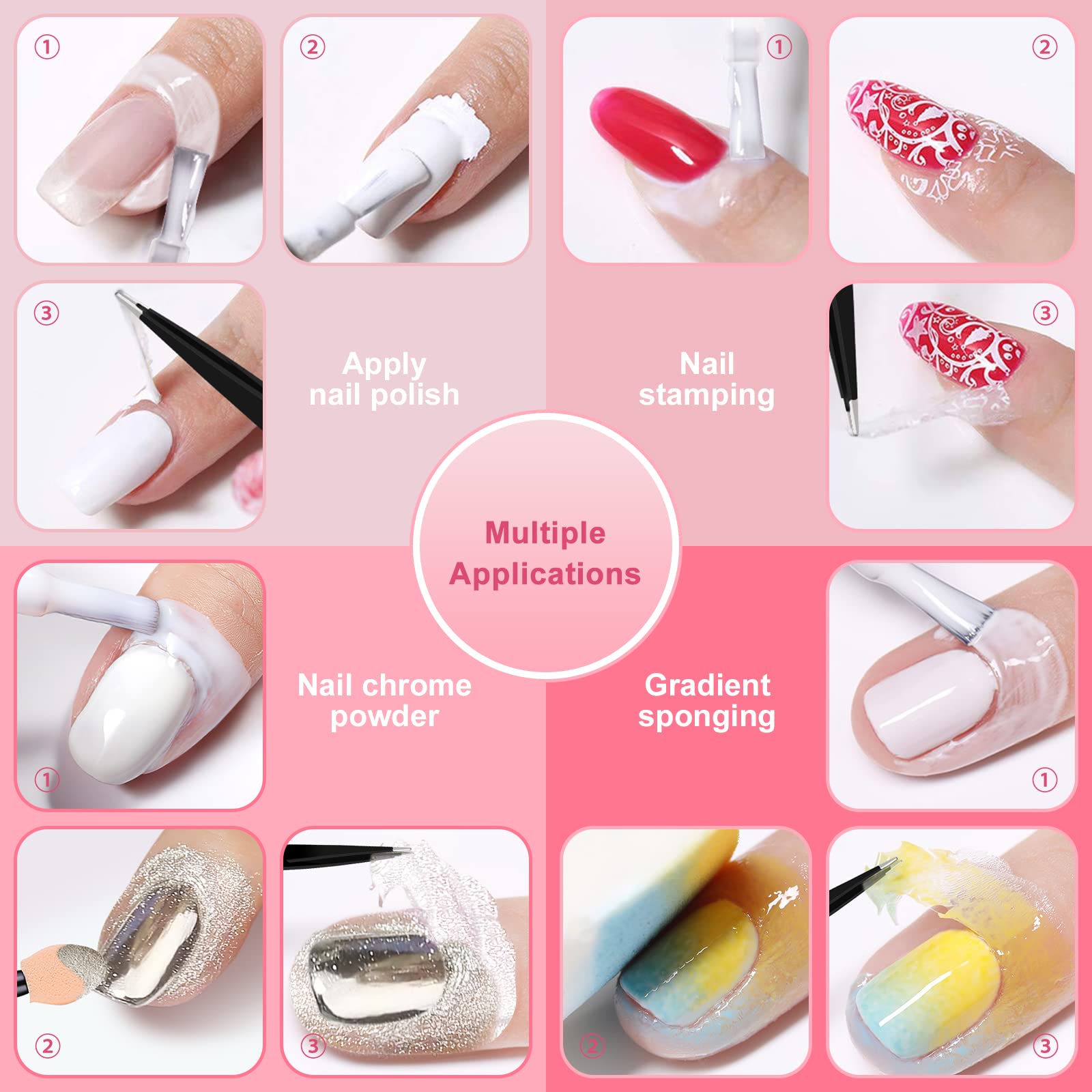 DRMODE latex application for nail art keeps polish neat during stamping.