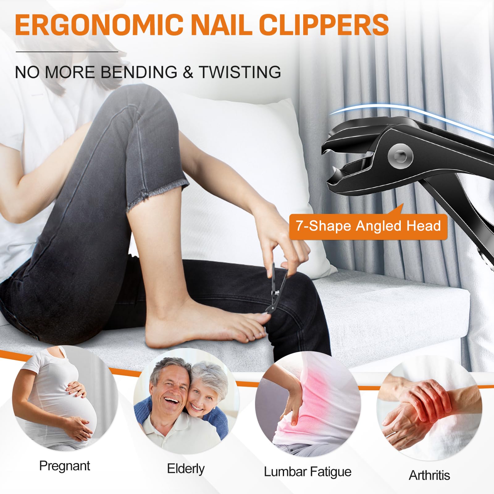 DRMODE nail clippers wide jaw for thick nails, making stubborn nails easier to manage.
