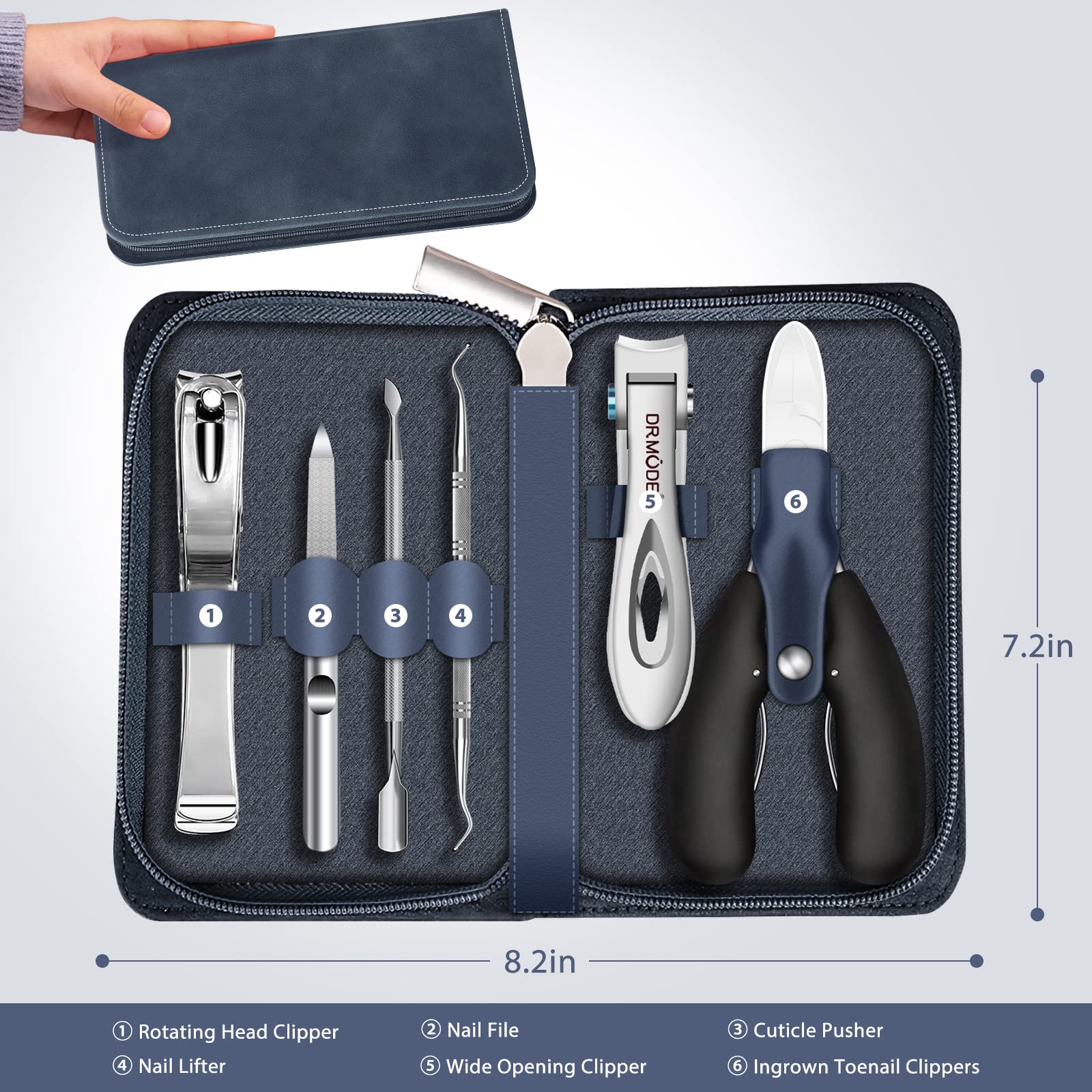 DRMODE Nail file included for tidier edges and grooming prep