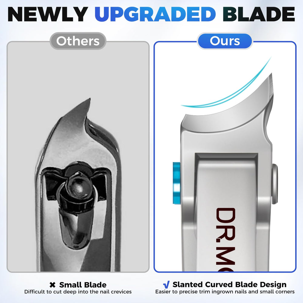 DRMODE slanted curved jaws close-up showing precise trimming on curved nails