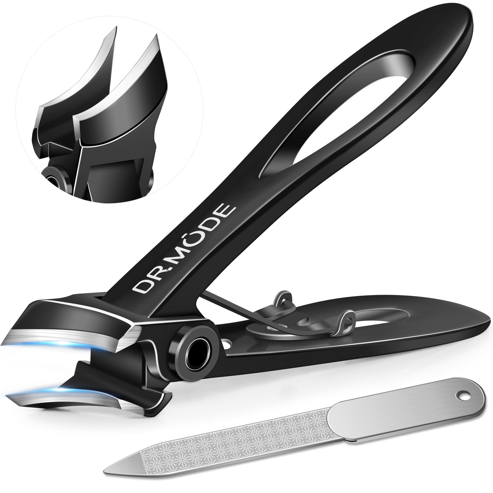DRMODE slanted toenail clippers with wide jaw for thick nails