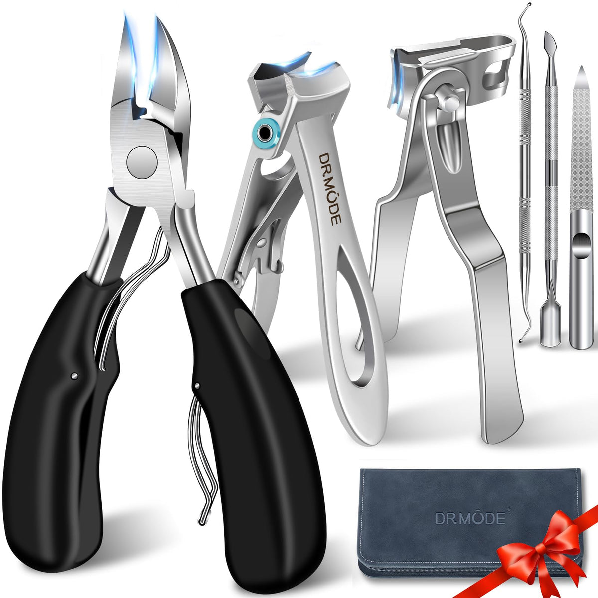 DRMODE Toenail Clippers for Seniors with wide opening enable easier thick-nail trimming