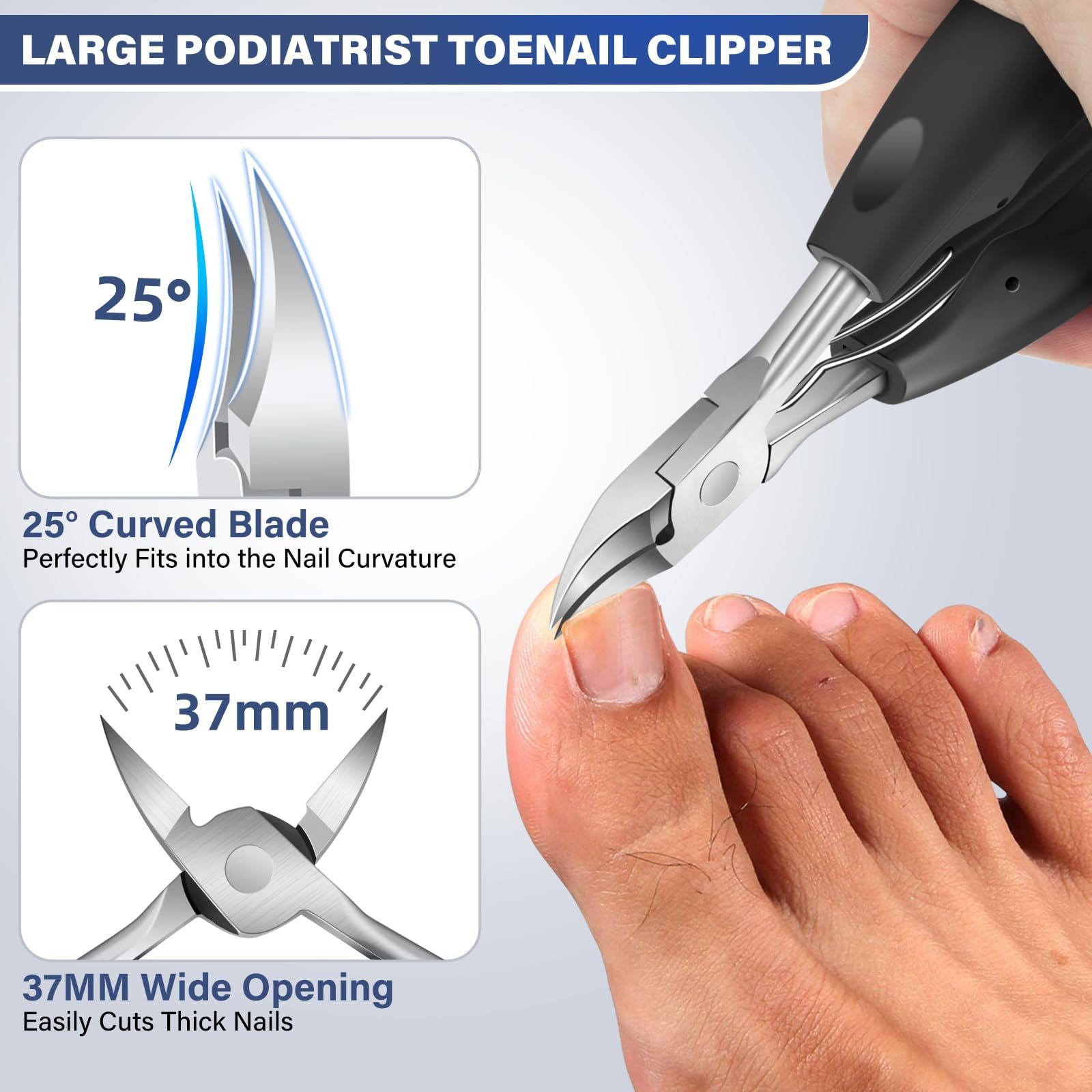 DRMODE upgraded 45 degree slanted nail clipper for precise ingrown trimming