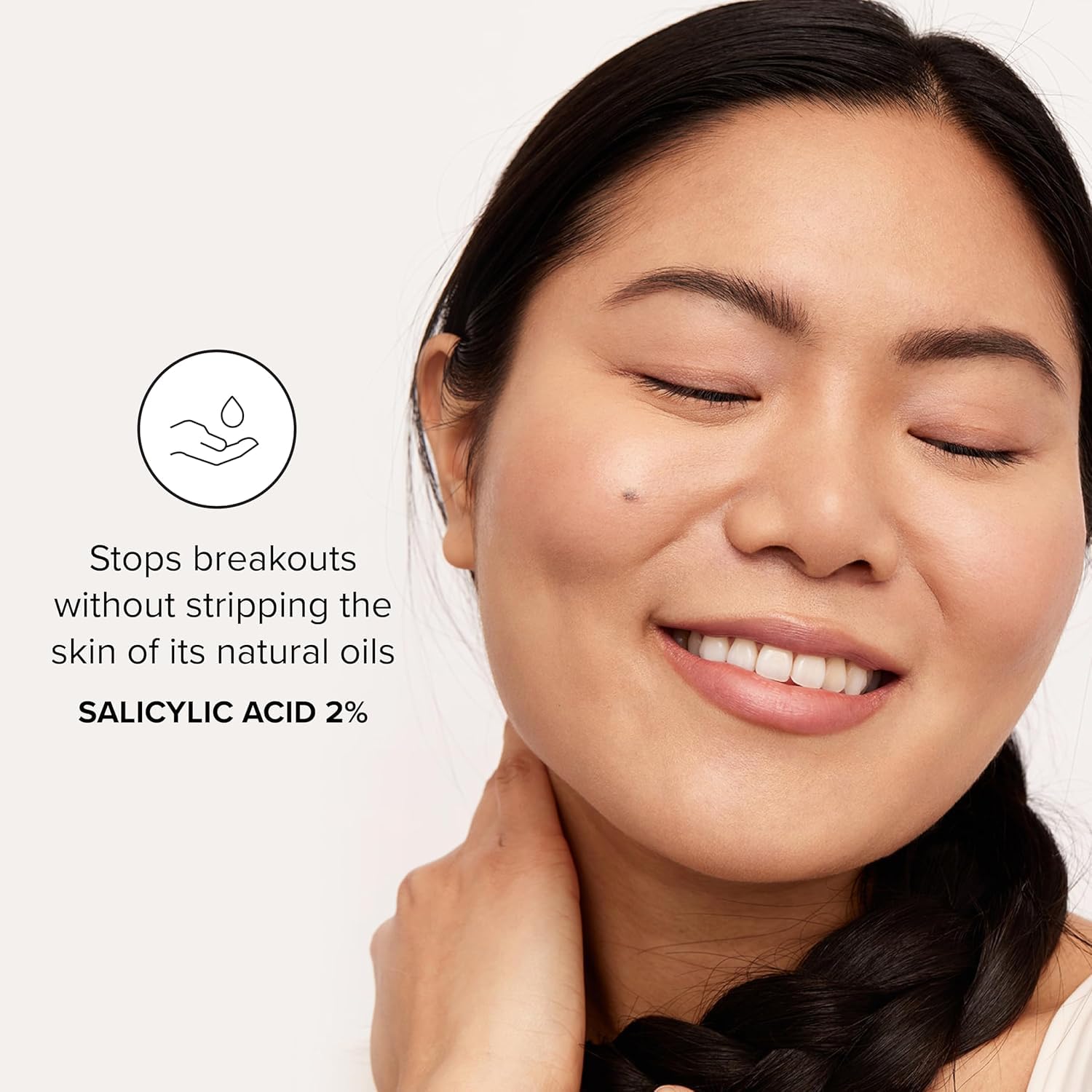 DRMTLGY Acne Cleanser after-use skin looks refreshed and balanced