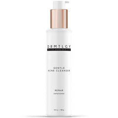 DRMTLGY Acne Cleanser bottle highlighting oil-free formula for oil control