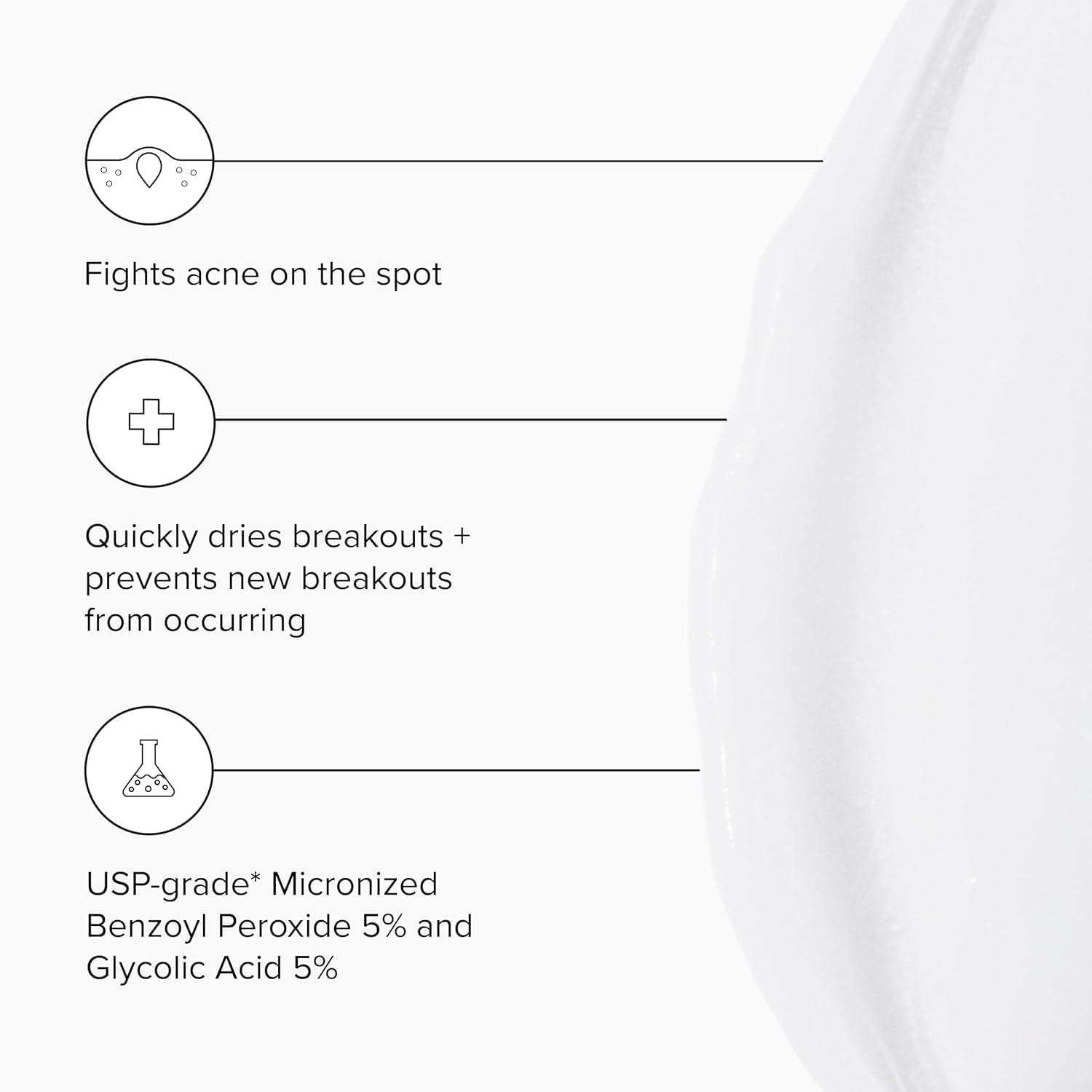 DRMTLGY acne-spot-treatment-pump shows easy application for on-the-go care.