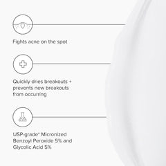 DRMTLGY acne-spot-treatment-pump shows easy application for on-the-go care.