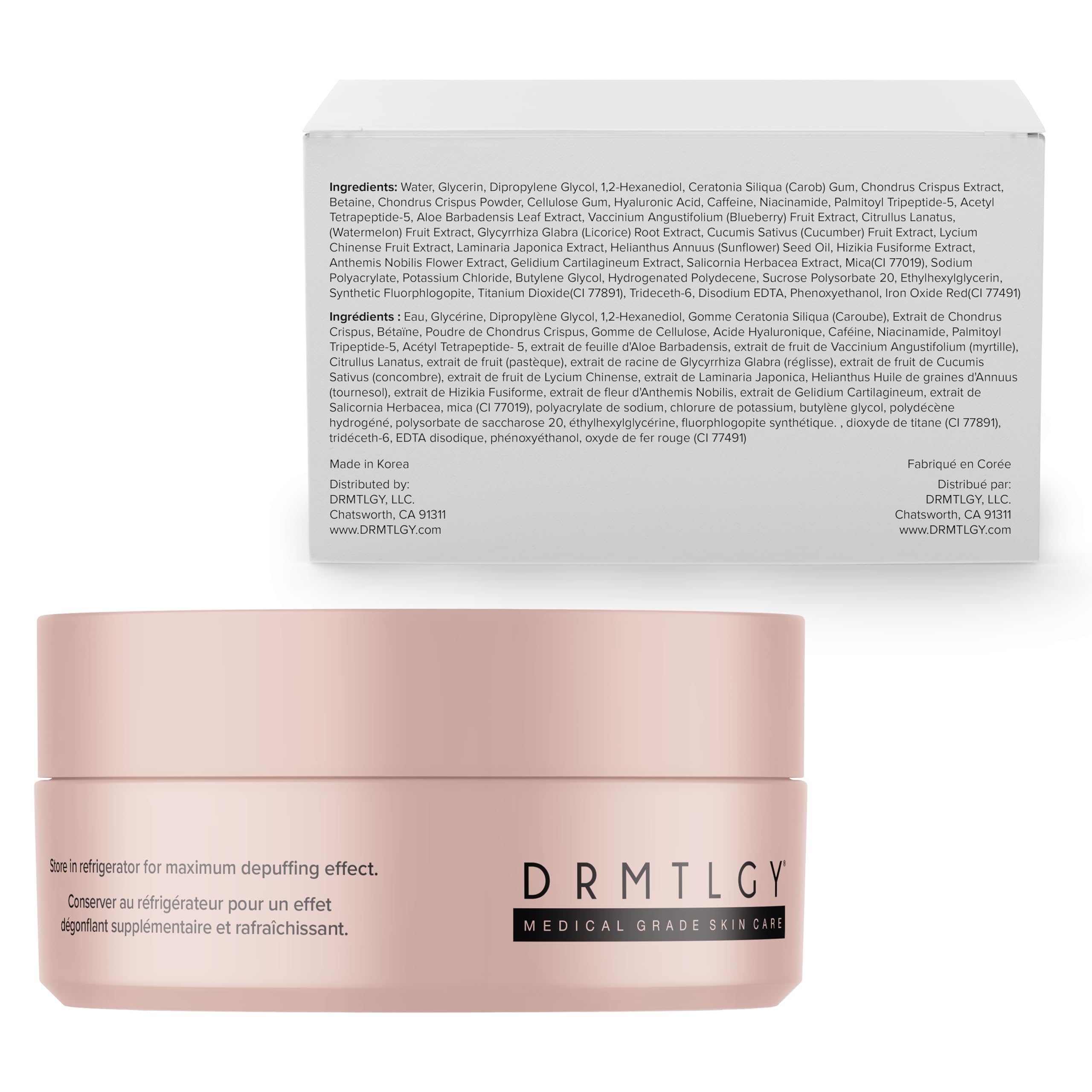 DRMTLGY cooling effect freshens the under-eye skin.