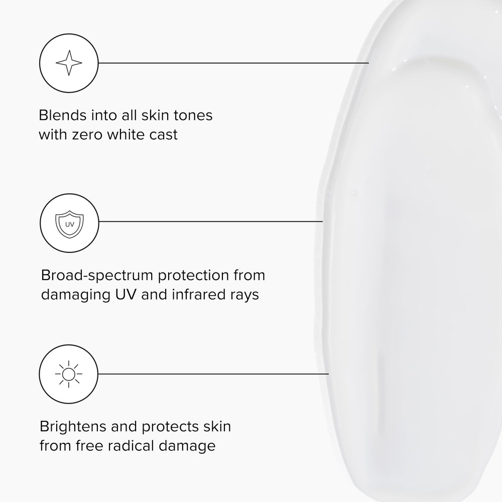 DRMTLGY creamy texture close up highlights non greasy oil free formula suitable for sensitive skin.
