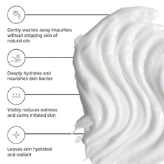 Oat extract in DRMTLGY gOAT Cleanser soothes and supports moisture.