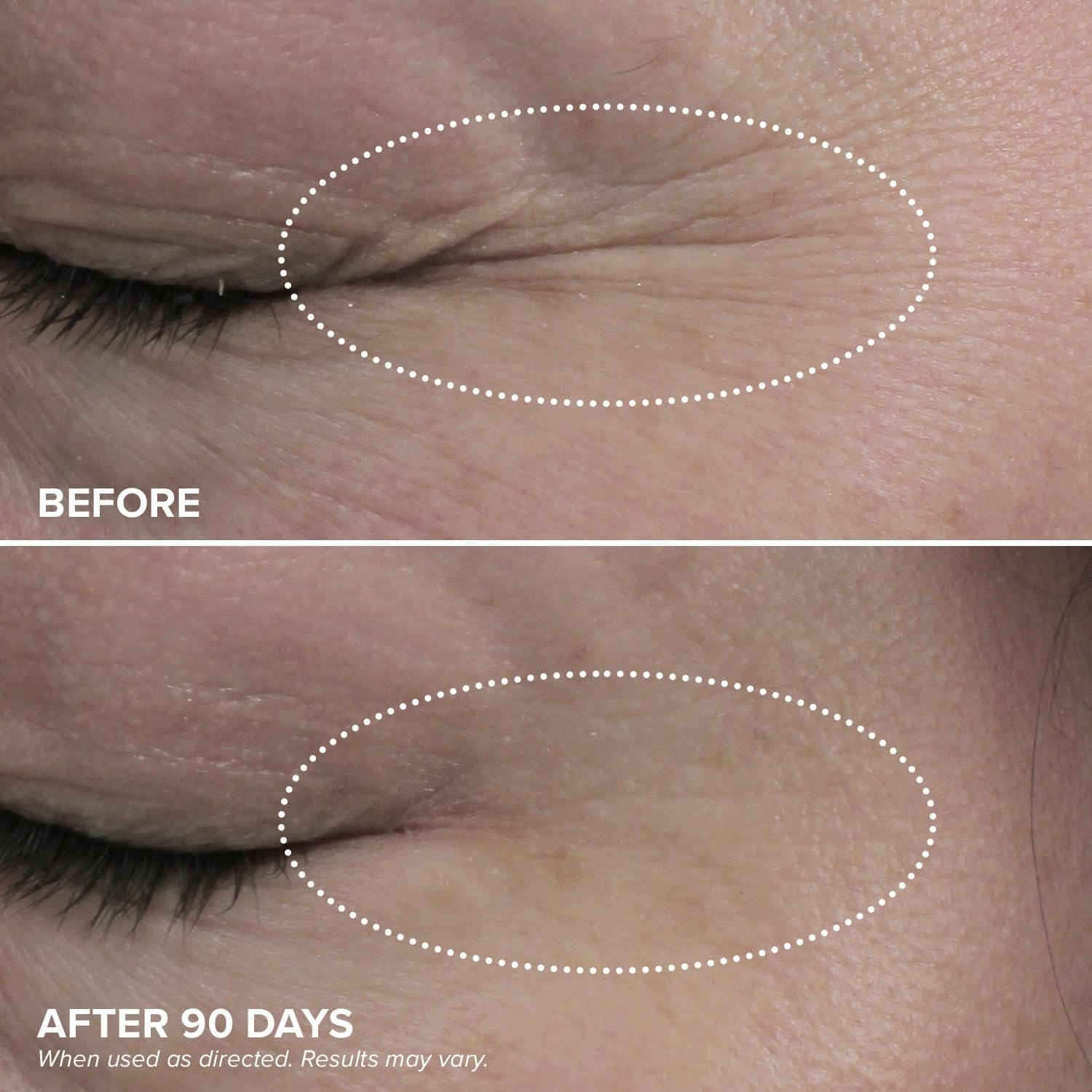 DRMTLGY HPR eye cream ingredients close-up highlights peptides and Vitamin E.