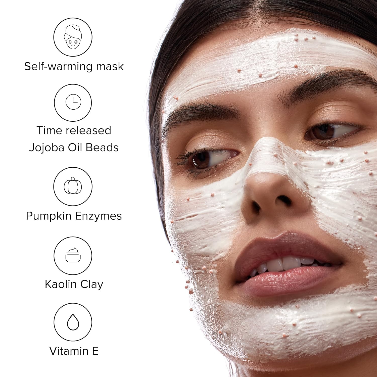 DRMTLGY jojoba balls closeup highlighting time-release exfoliation.