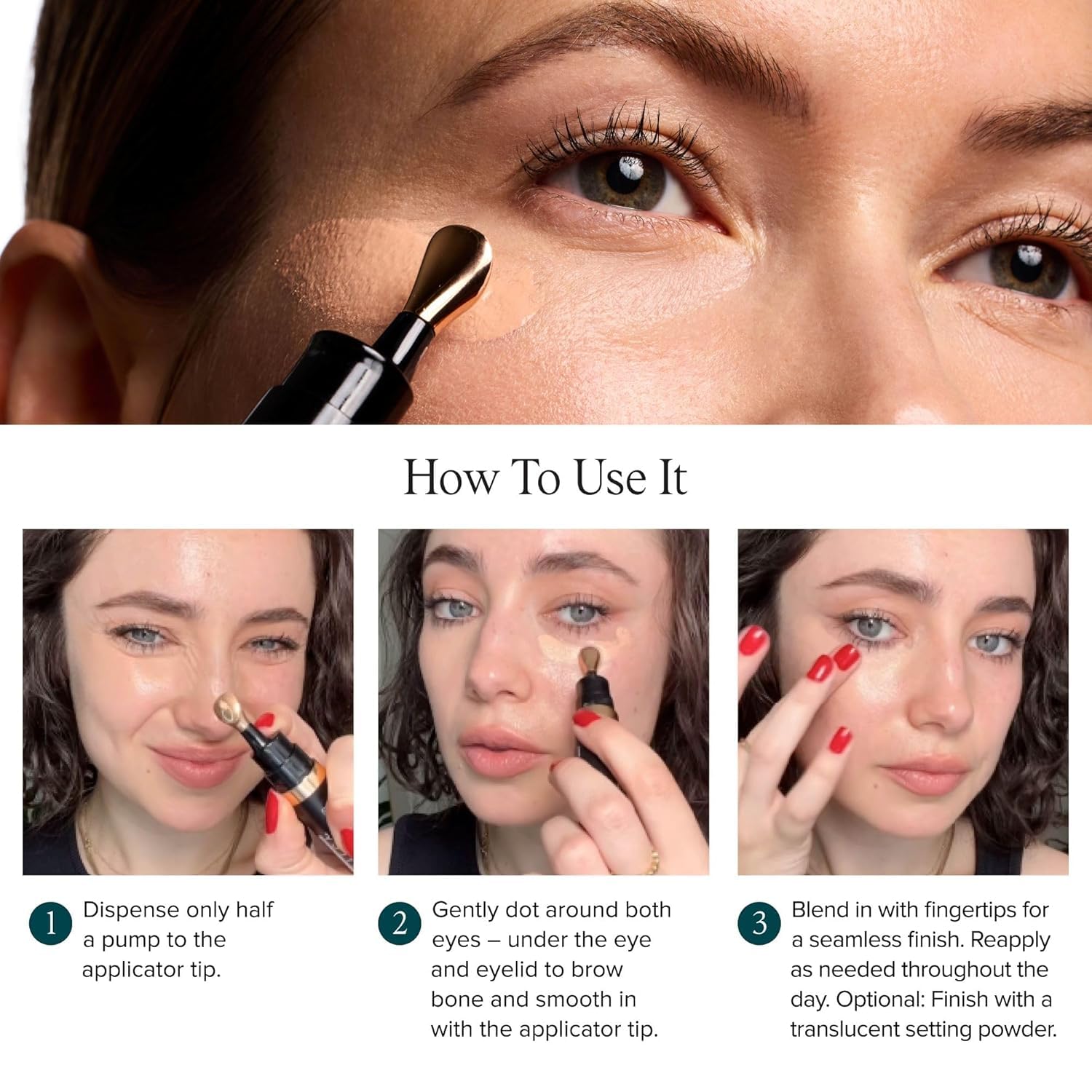 DRMTLGY Luminous Eye Corrector closeup texture looks creamy and light.