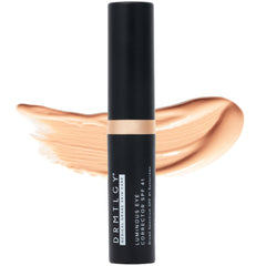 DRMTLGY Luminous Eye Corrector SPF41 tube-front with peach undertone for under-eye brightening