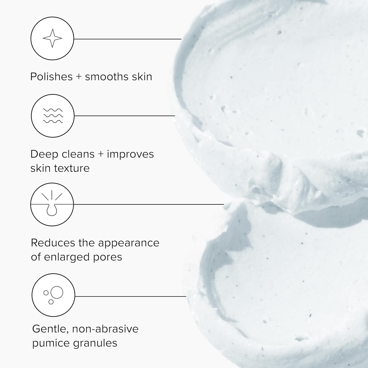 DRMTLGY microdermabrasion scrub texture closeup shows gentle pumice for exfoliation