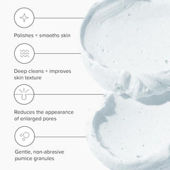 DRMTLGY microdermabrasion scrub texture closeup shows gentle pumice for exfoliation