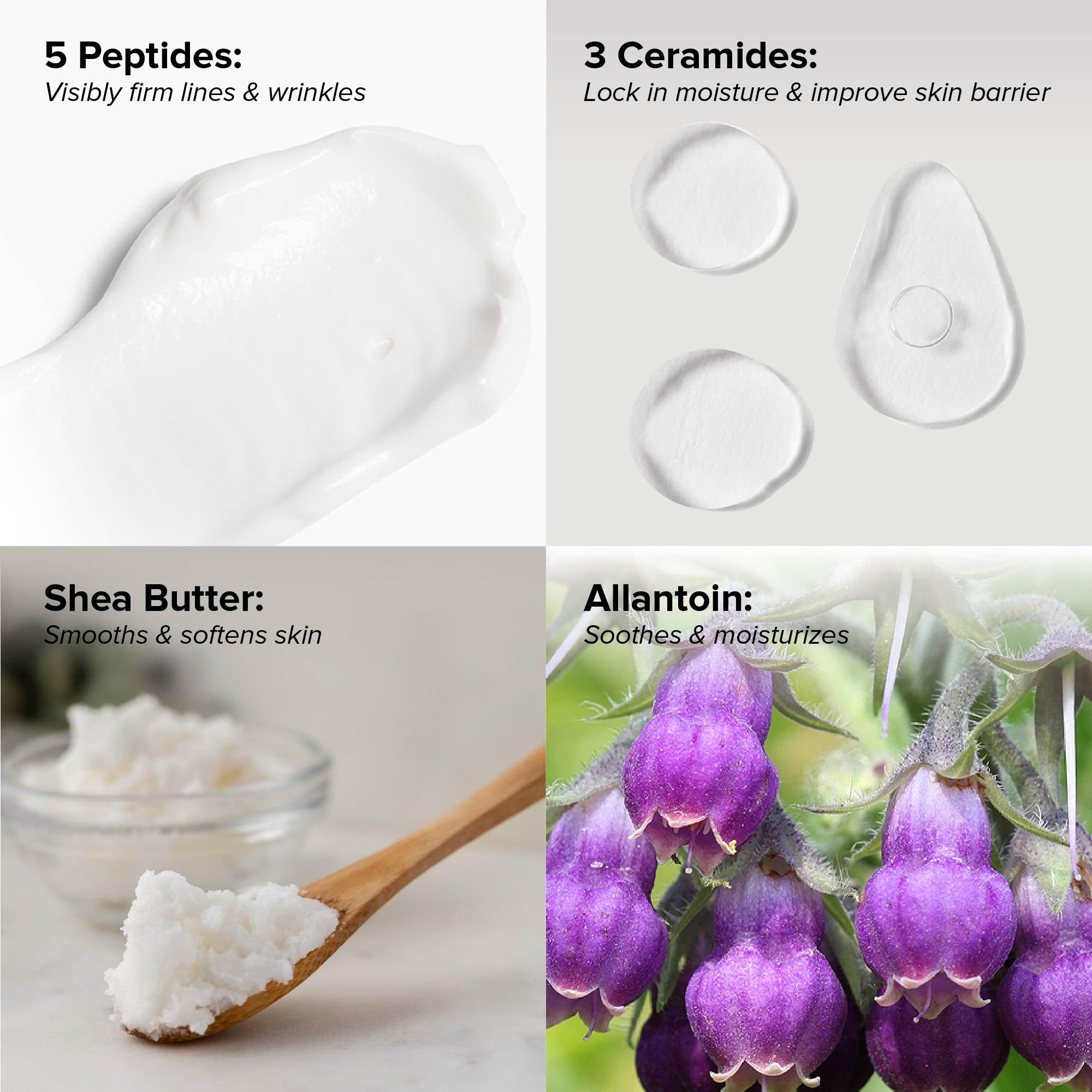 DRMTLGY peptide night cream jar top view highlights rich hydration and silky finish.