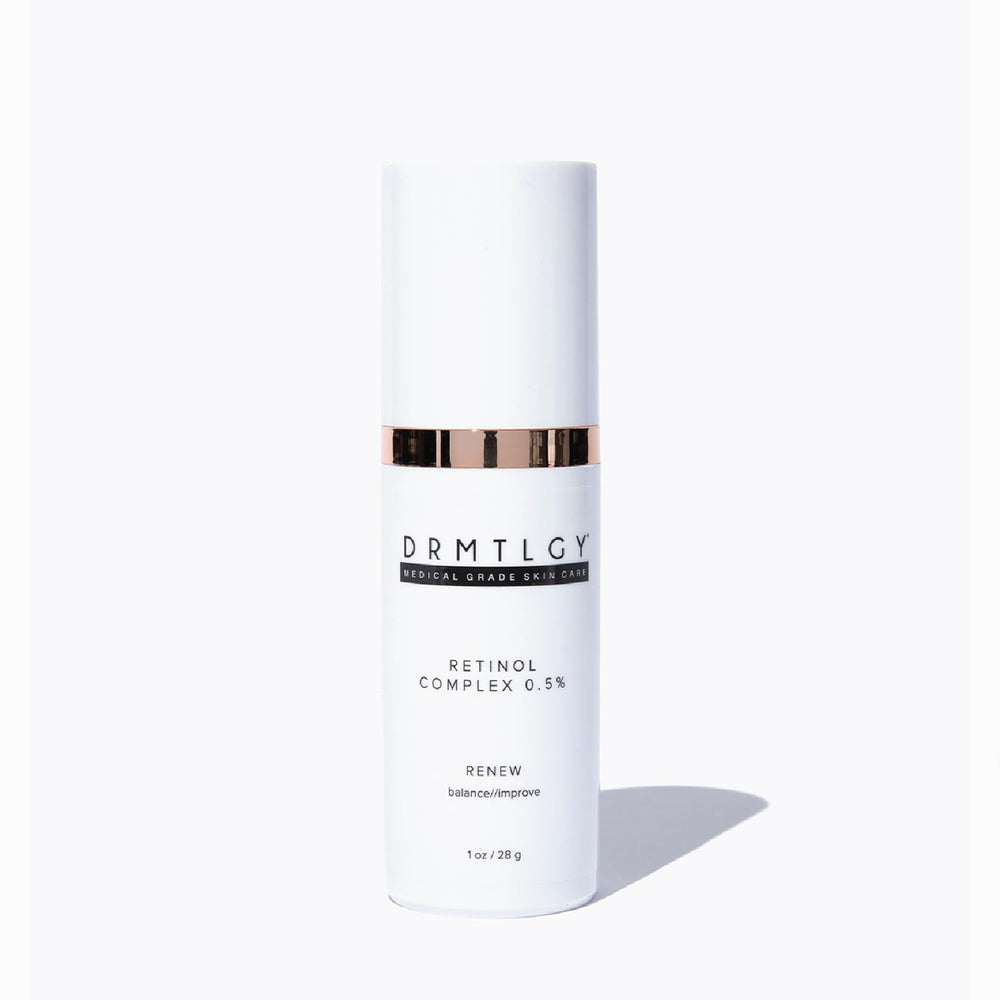 DRMTLGY retinol serum bottle front view for nightly anti-aging routine