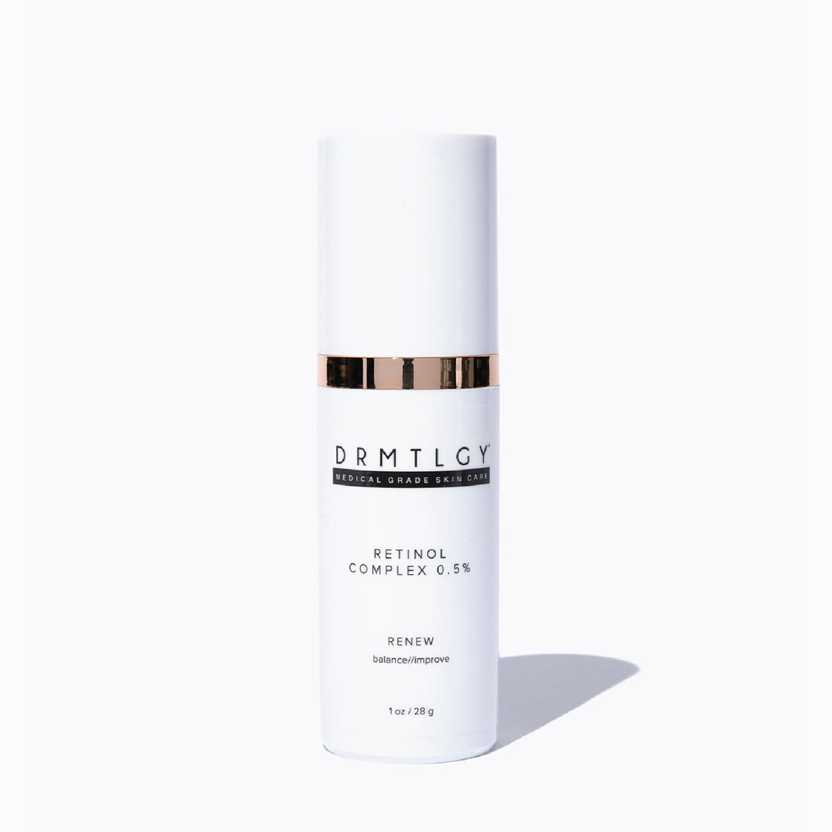 DRMTLGY retinol serum bottle front view for nightly anti-aging routine