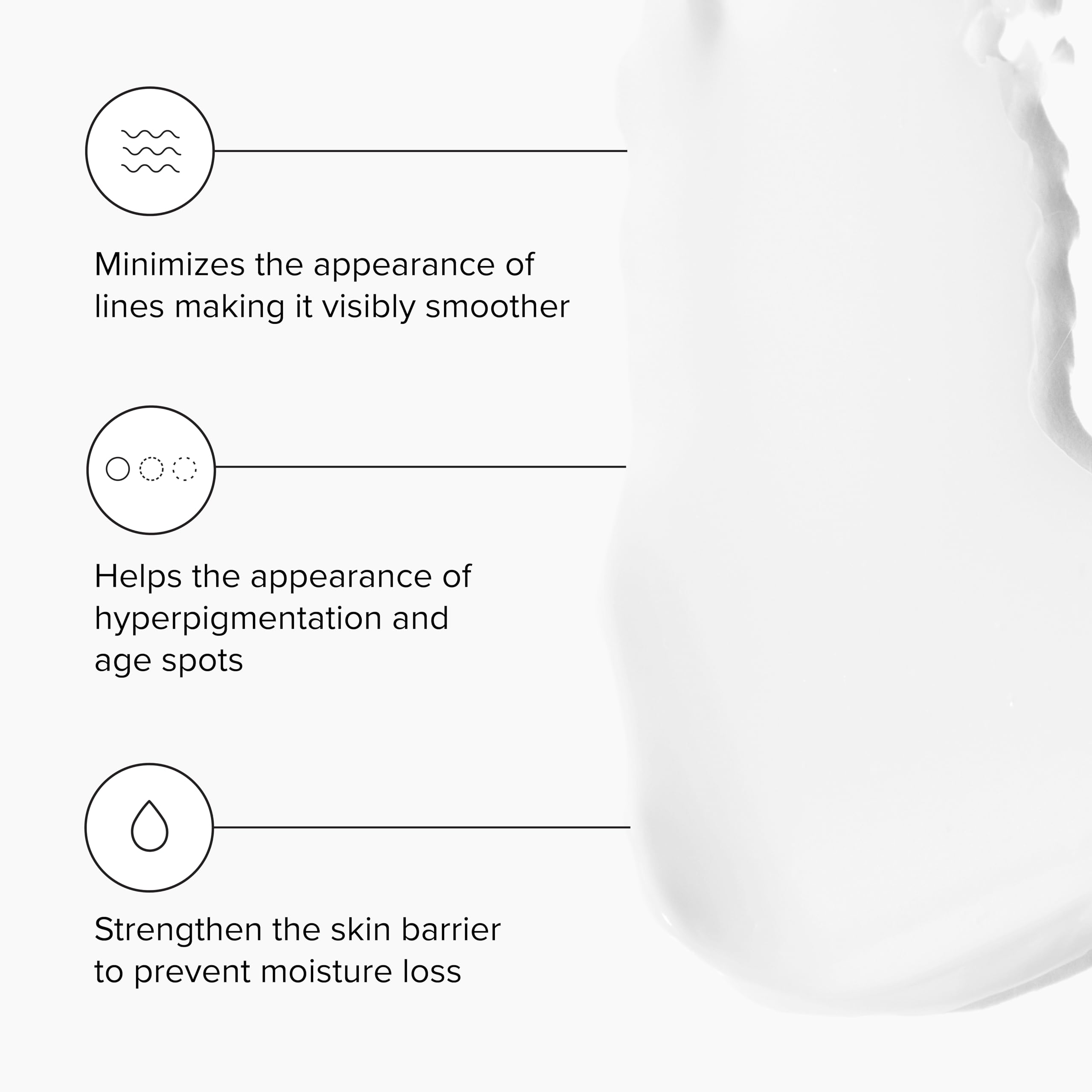 DRMTLGY Vitamin E, shea butter, ceramides panel signals moisture and barrier protection.