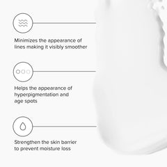 DRMTLGY Vitamin E, shea butter, ceramides panel signals moisture and barrier protection.