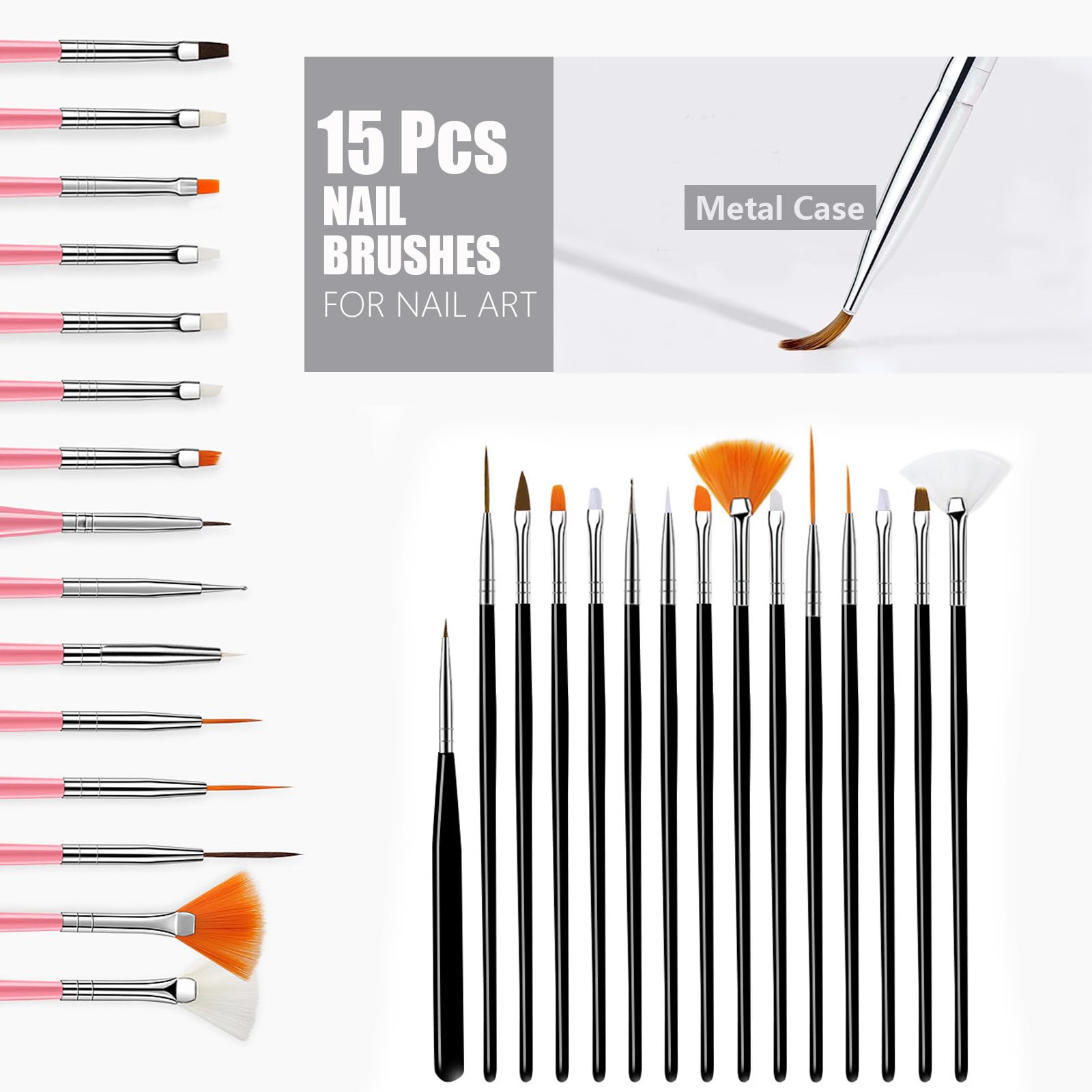 Dr.nail five dual-ended pens deliver dotting precision and smooth painting for designs.