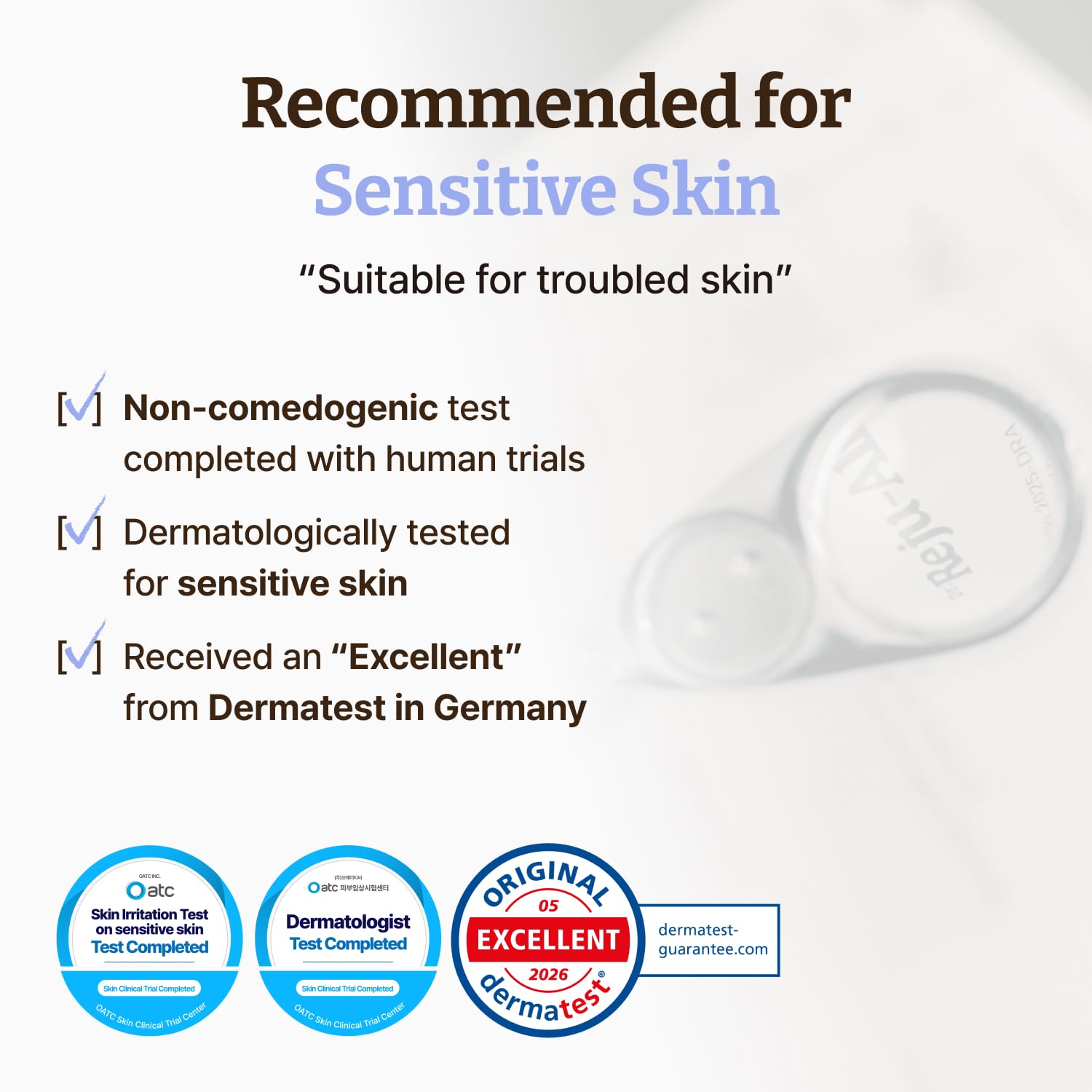 Dr.Reju-All serum applied to skin demonstrating smooth layering and comfort